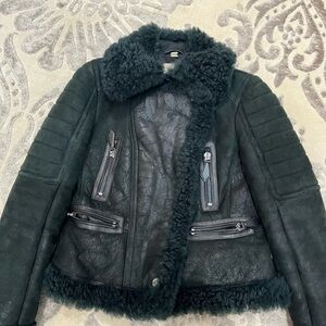 Burberry Brit Shearling Leather Jacket